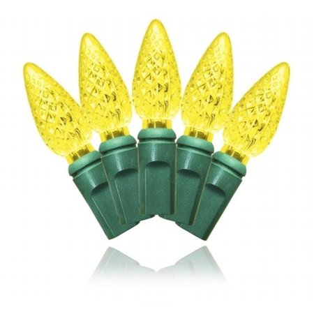 WINTERLAND Winterland S-35C6YE-4G C6 Yellow LED Light Set With In-Line Rectifer On Green Wire S-35C6YE-4G